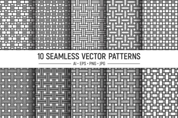10 Seamless Rectangles Vector Patterns
