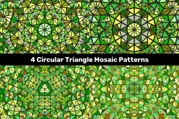 4 Circular Triangle Mosaic Patterns