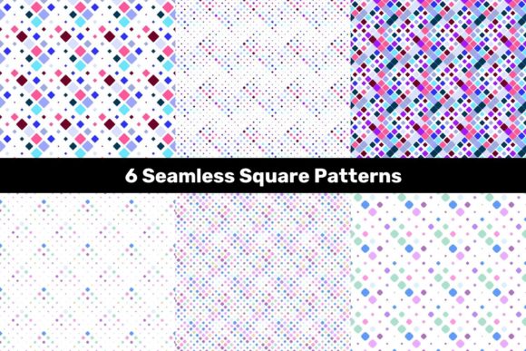 6 Seamless Multicolor Square Patterns