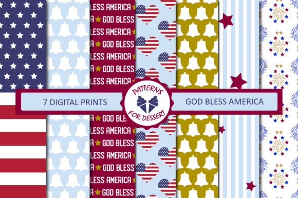 American July 4 Scrapbook Paper Patterns