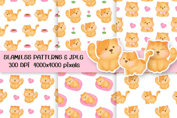Cute Chubby Cat Seamless Patterns: A Trendy Addition to Digital Creativity