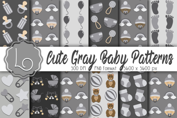 Cute Gray Baby Patterns for Creative Projects
