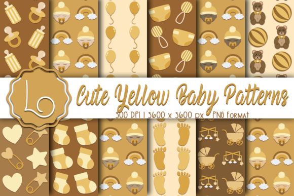 Cute Yellow Baby Patterns: A Versatile Design Collection for Creative Projects