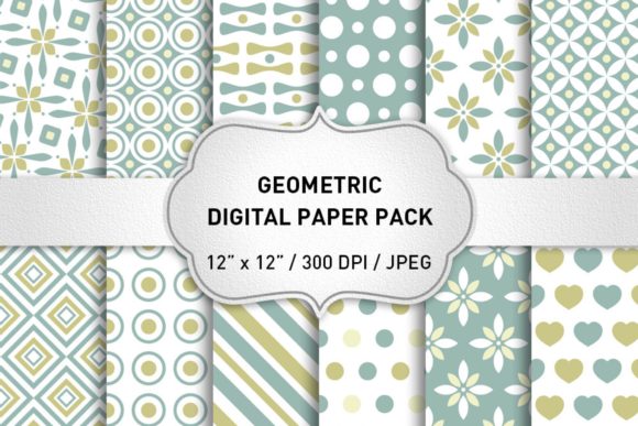 Green Digital Paper Patterns