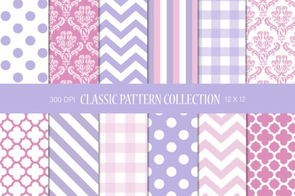 Purple and Pink Classic Patterns: A Vibrant Digital Resource for Creatives and Professionals