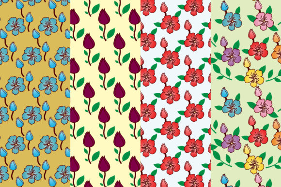 Seamless Flat Floral Patterns