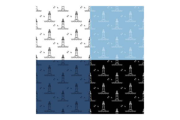 Seamless Lighthouse Patterns for Designers