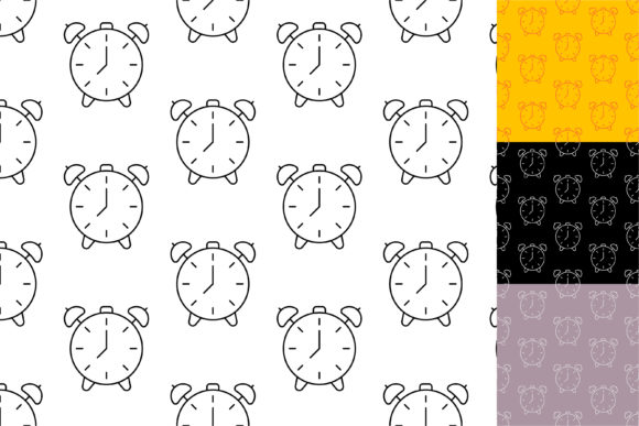 Seamless Patterns with Alarm Clock