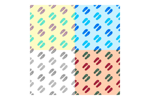 Seamless Patterns with Beach Slippers