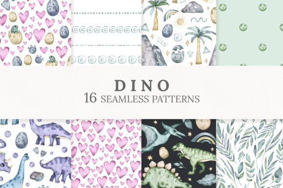 Seamless Patterns with Dinosaurs