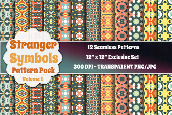 Stranger Symbols Seamless Patterns: A Vibrant Collection for Creative Expression