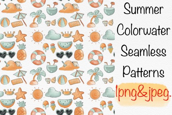 Summer Watercolor Seamless Patterns: A Versatile Design Resource for Creative Projects