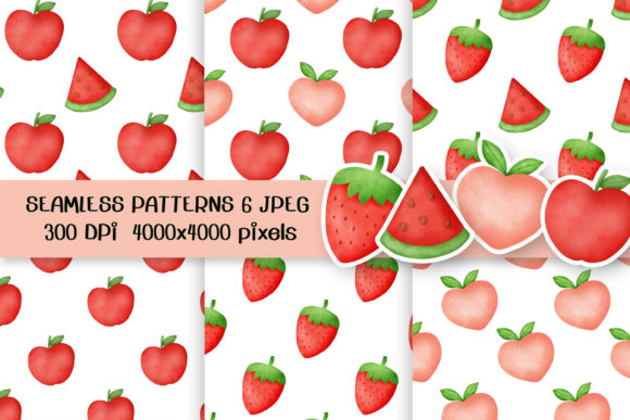 Watercolor Fruit Seamless Patterns for Creative and Practical Use