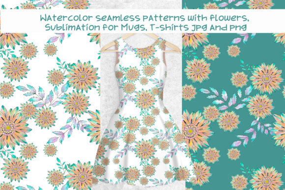 Watercolor Patterns Flowers, Sublimation: A Creative Solution for Custom Designs
